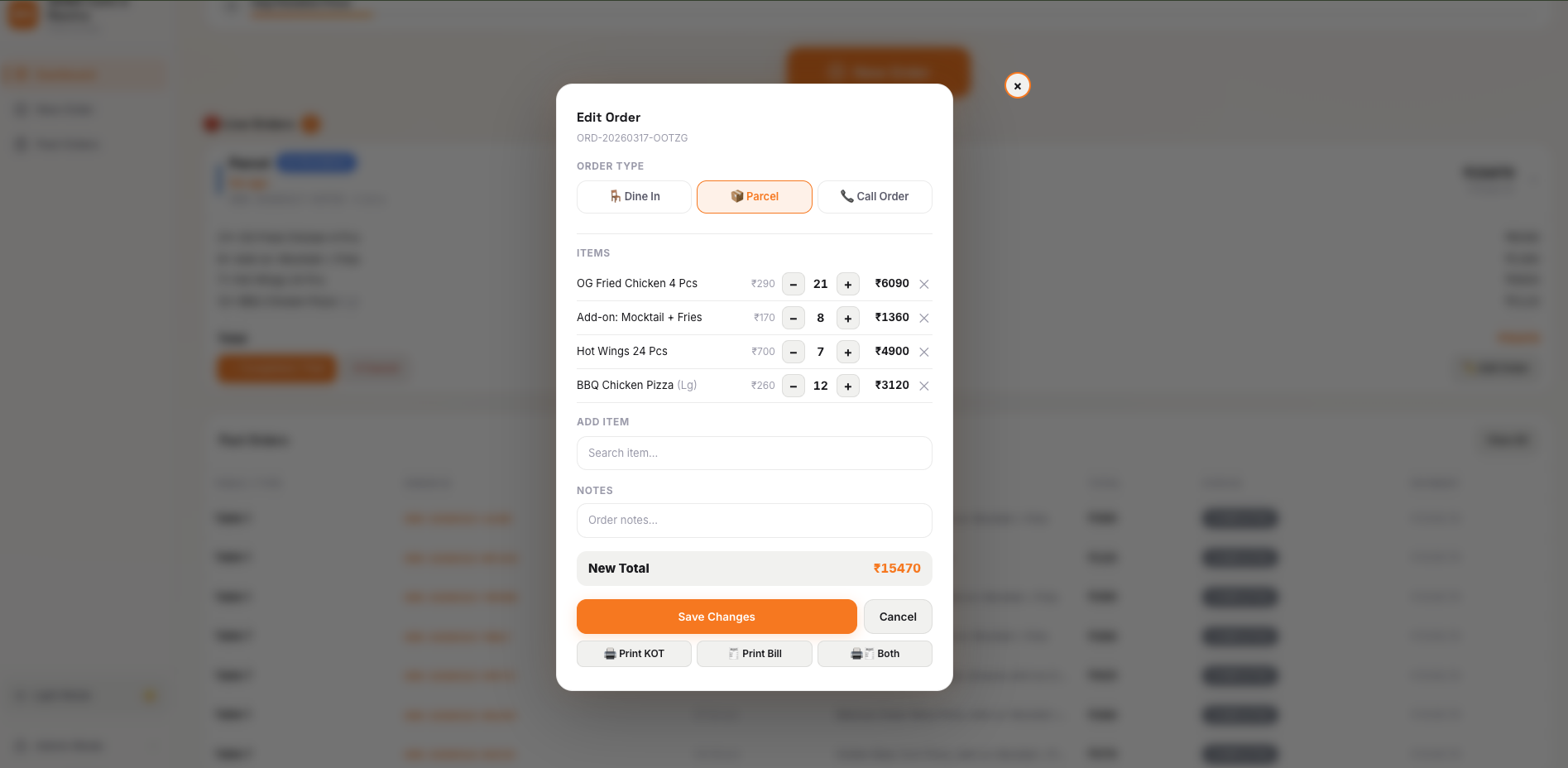 Edit order — light mode